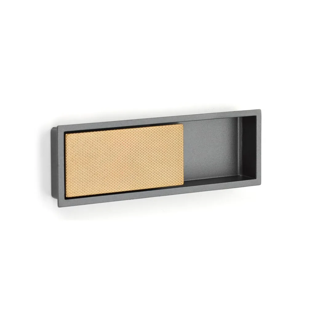 Modo Rectangular Mixed Cabinet Recessed Pull - Cabinet Mount - 7" Zinc/Gun Metal/Satin Brass