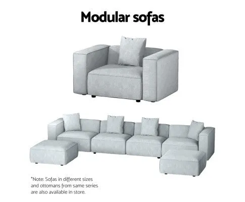 Modular Sofa Chaise Set 1-Seater Grey