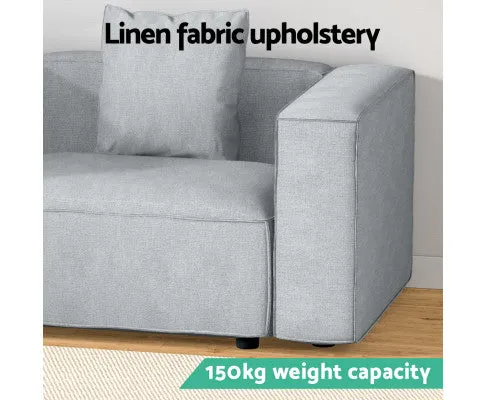 Modular Sofa Chaise Set 1-Seater Grey