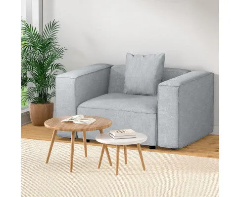Modular Sofa Chaise Set 1-Seater Grey