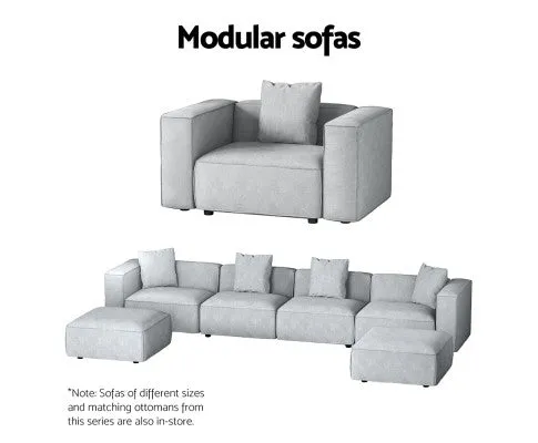Modular Sofa Chaise Set 6-Seater Grey