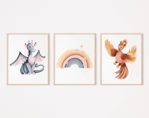 Mythical Baby Animal Prints -  Set of 3
