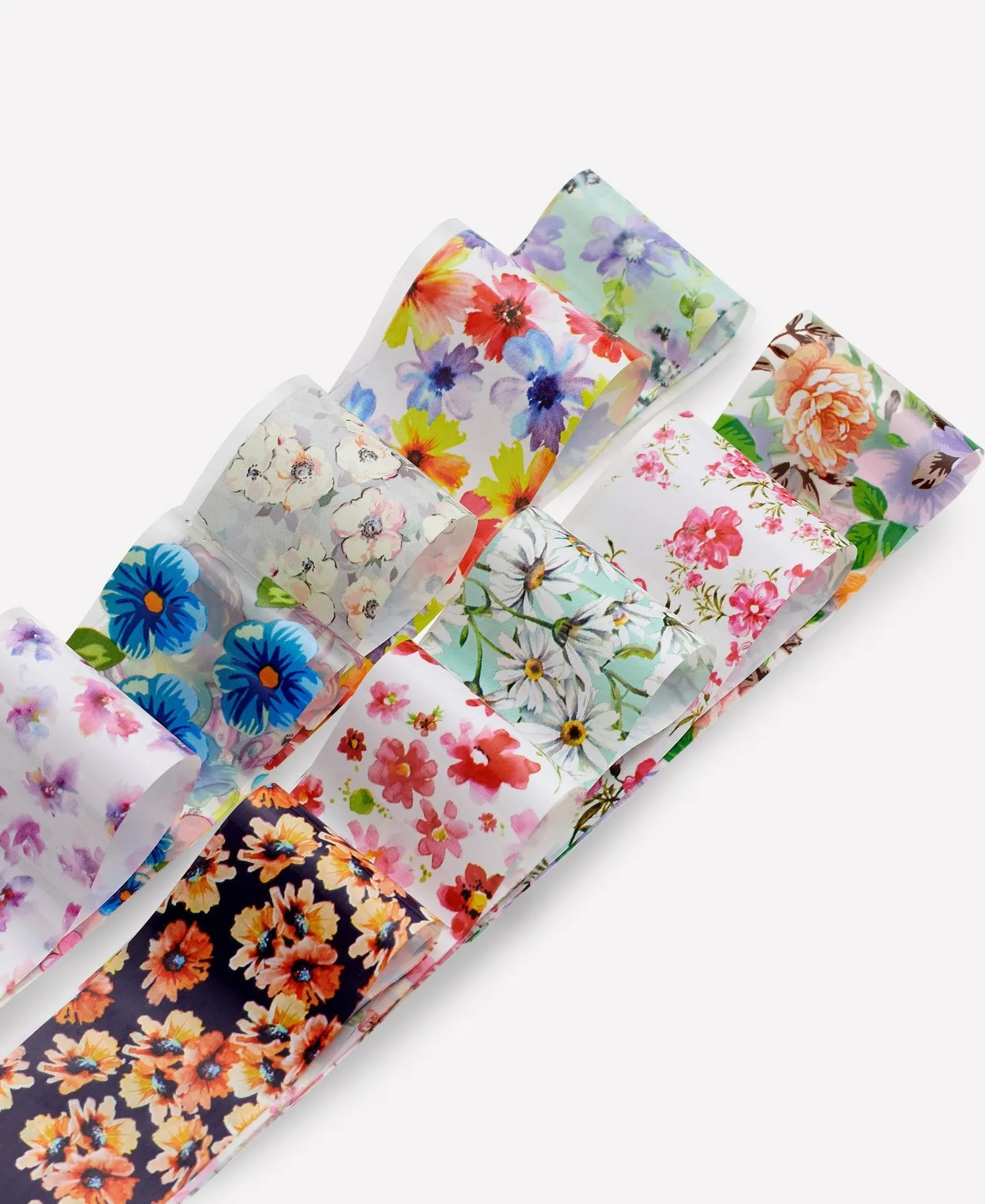Nail Art Foil Glue with FLOWER FOIL Stickers Set