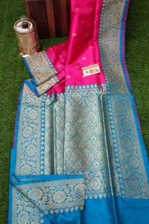 New Exclusive Banarasi Handloom Pure Khaddi Katan Silk Border Sarees