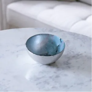 New Orleans Glass Small Bowl Light Silver Foil