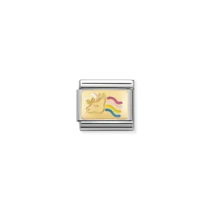 Nomination Composable Link Colourful Unicorn, 18K Gold & Enamel