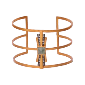 Nubia Shiny Gold Triple-Band Cuff Bracelet