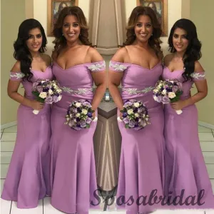 Off the Shoulder Elegant  Long Mermaid Bridesmaid Dresses WG913