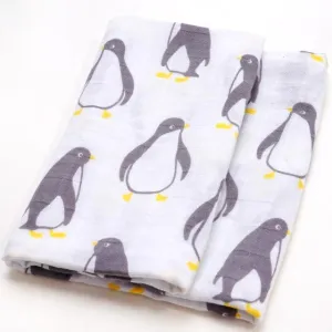 Organic Extra Large Penguin Cotton Muslin