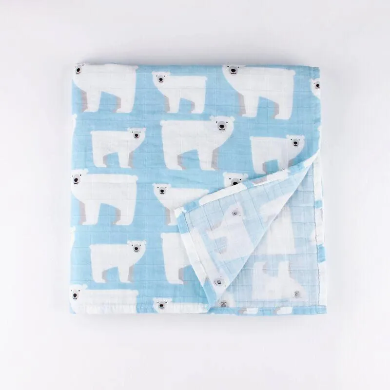 Organic Extra Large Polar Bear Cotton Muslin