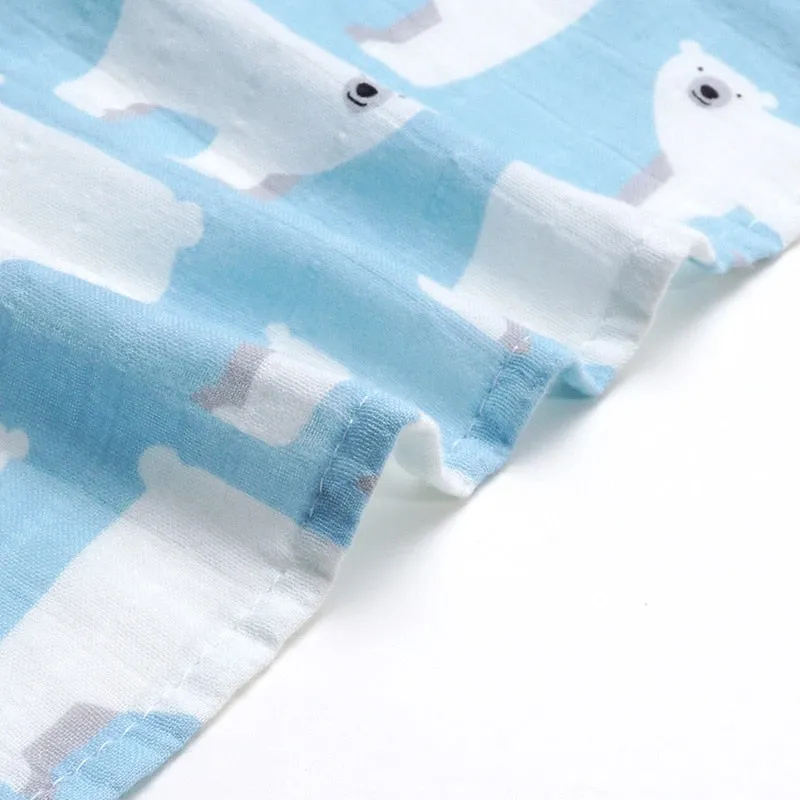 Organic Extra Large Polar Bear Cotton Muslin