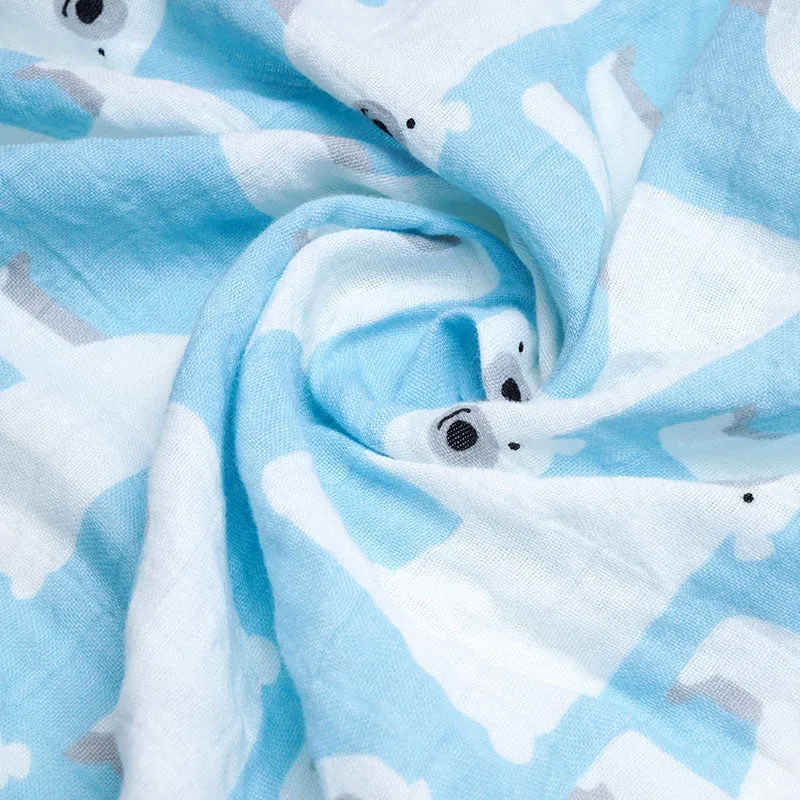 Organic Extra Large Polar Bear Cotton Muslin