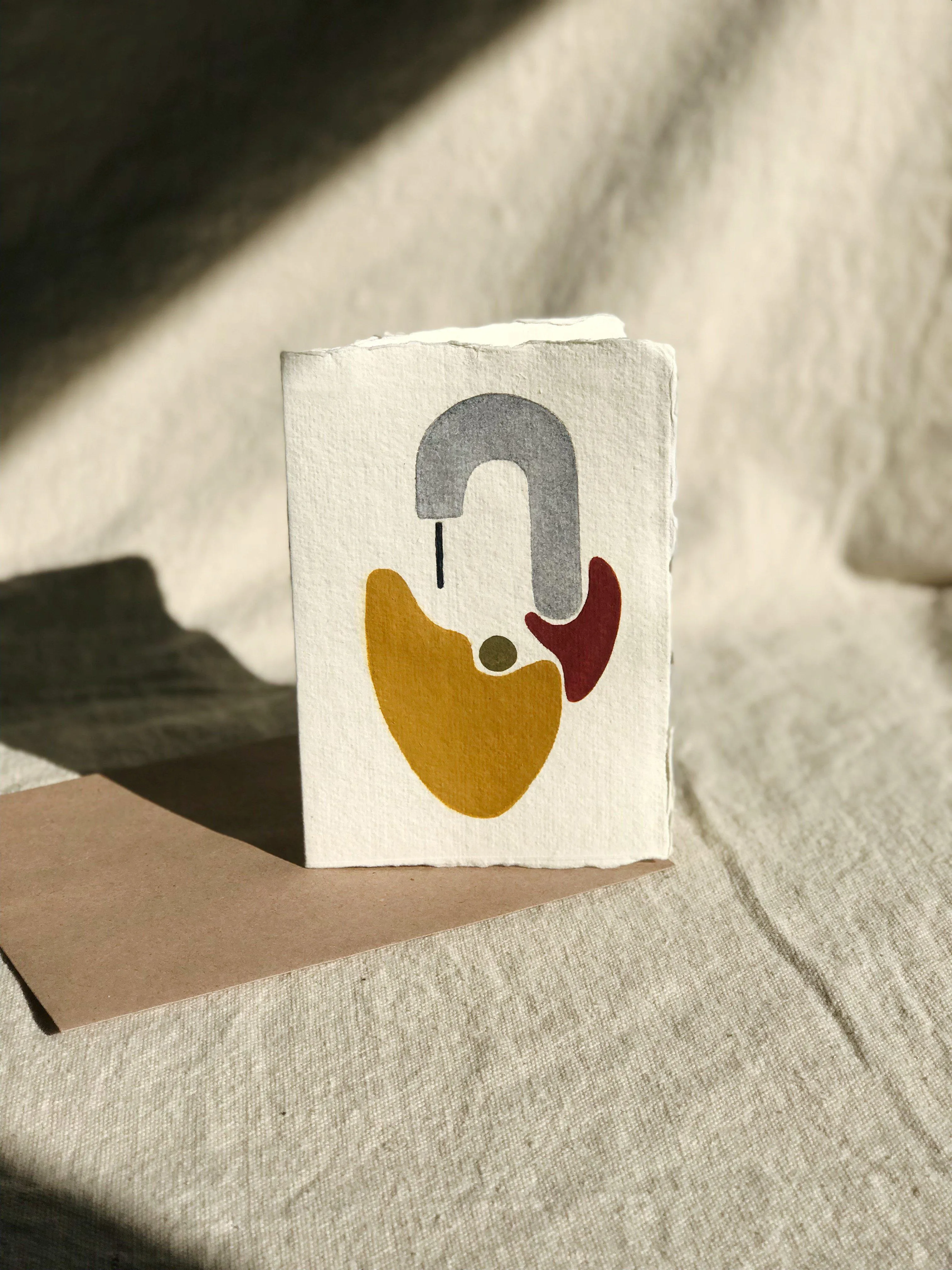 Original Geometric Hand-Painted Card #4