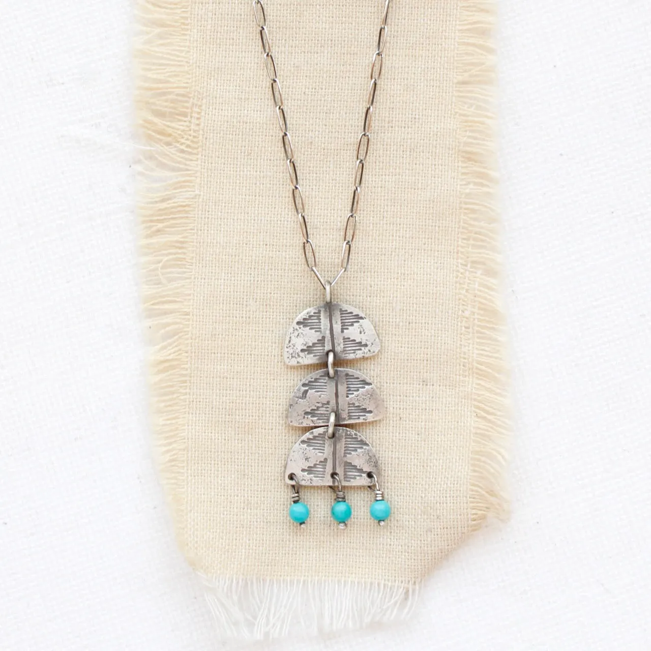 Pakal Trio Turquoise Dangle Necklace
