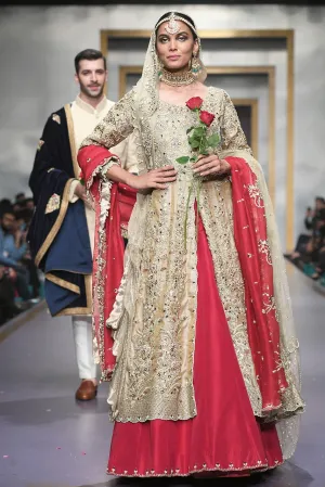 Pakistani Long Shirt Bridal Lehnga for Wedding #J4320
