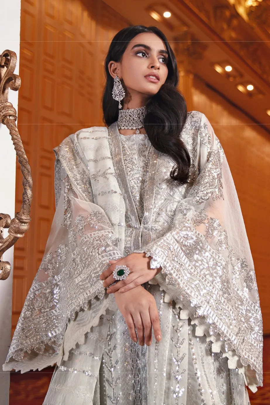 Pakistani Long Wedding Party Frock #Y6244