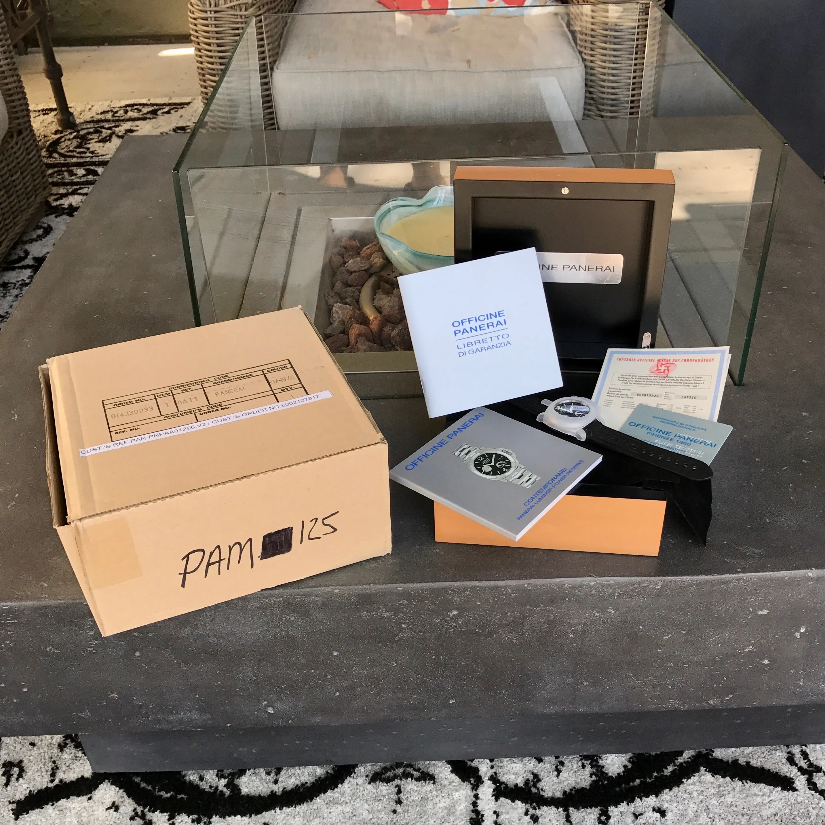 Panerai Luminor PAM 125 40mm Stainless Steel Automatic Wristwatch Box Papers