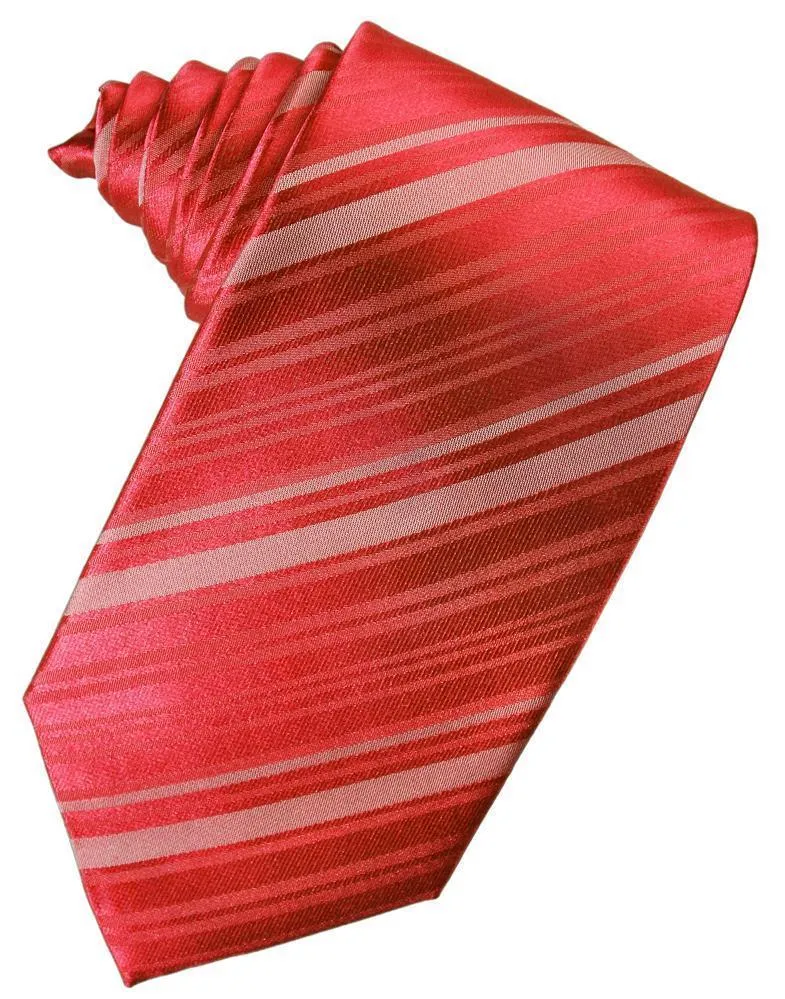 Persimmon Striped Silk Necktie