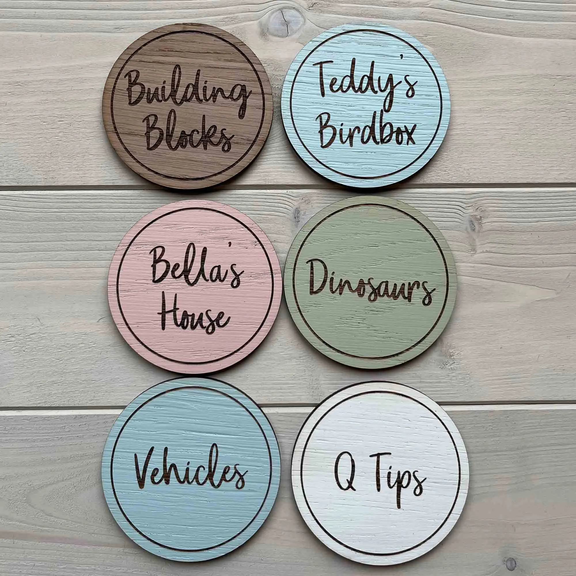 Personalised Round Wooden Labels/Tags