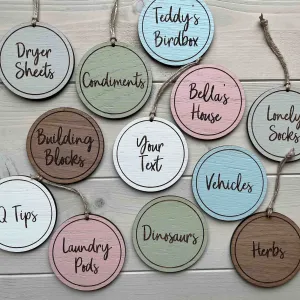 Personalised Round Wooden Labels/Tags