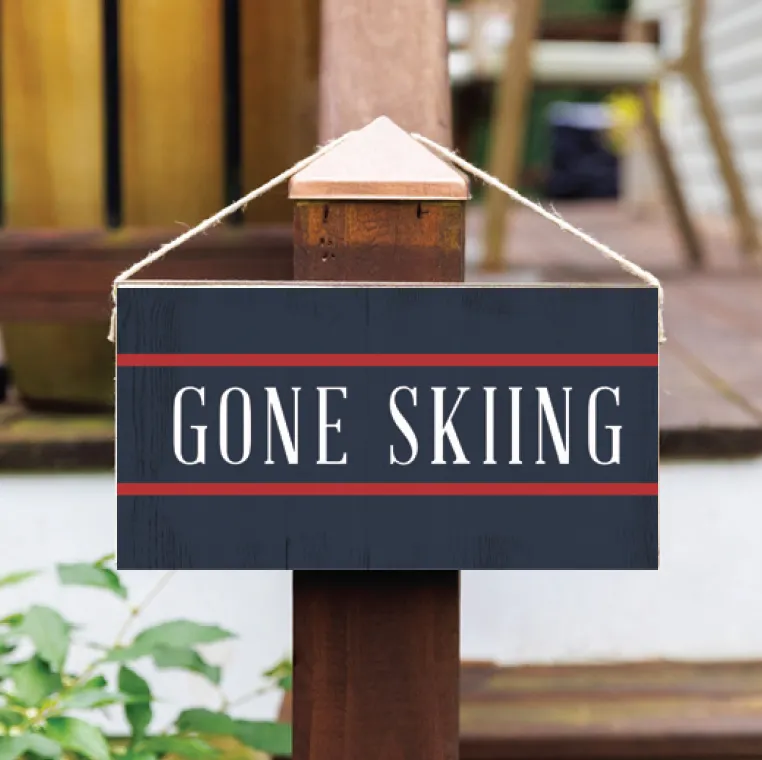 Personalized Navy/Red Twine Hanging Sign
