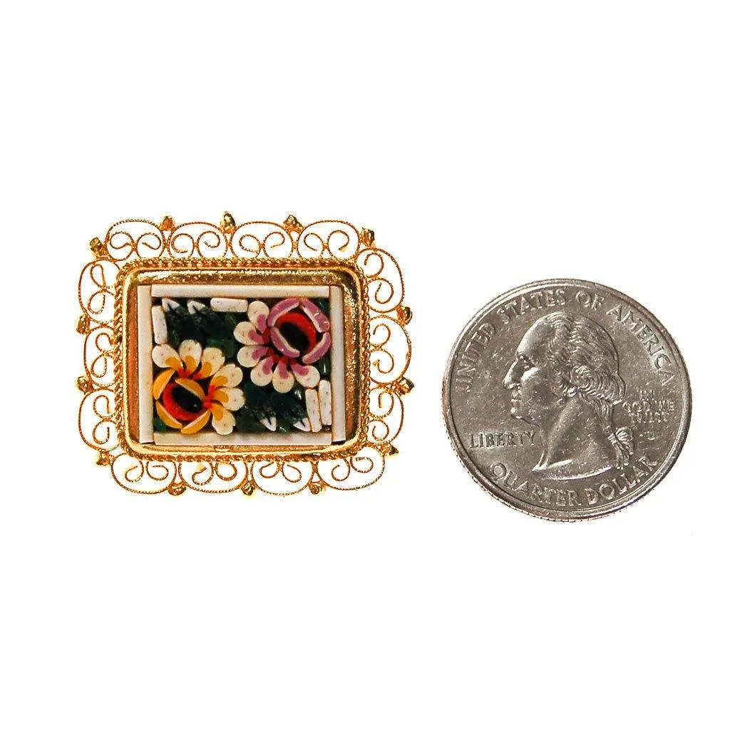 Petite Micro Mosaic Floral Brooch