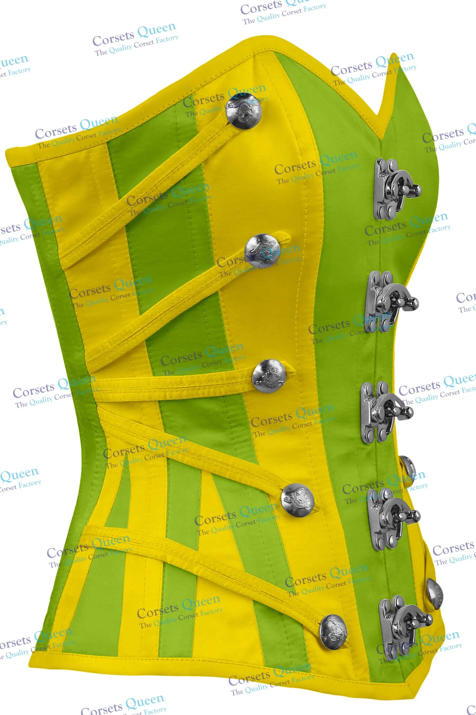 Phineas Satin Overbust Corset With Buckles
