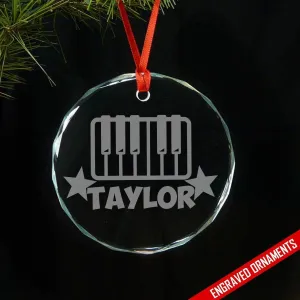Piano CUSTOM Engraved Glass Ornament