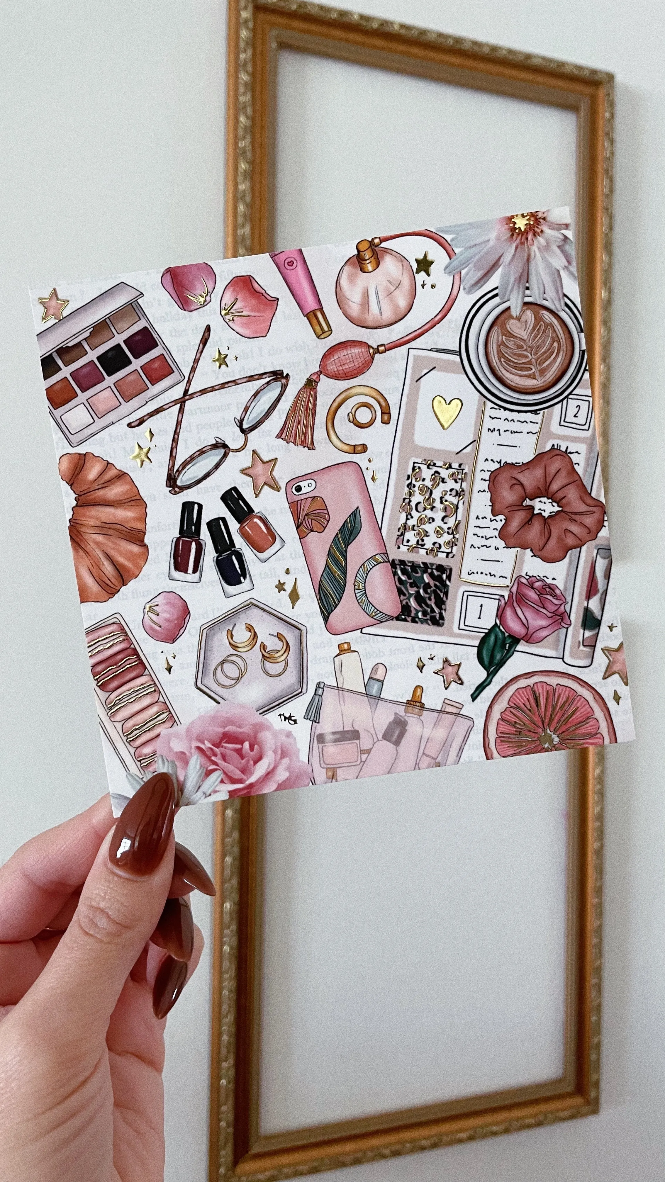 Pink Flatlay Micro Print