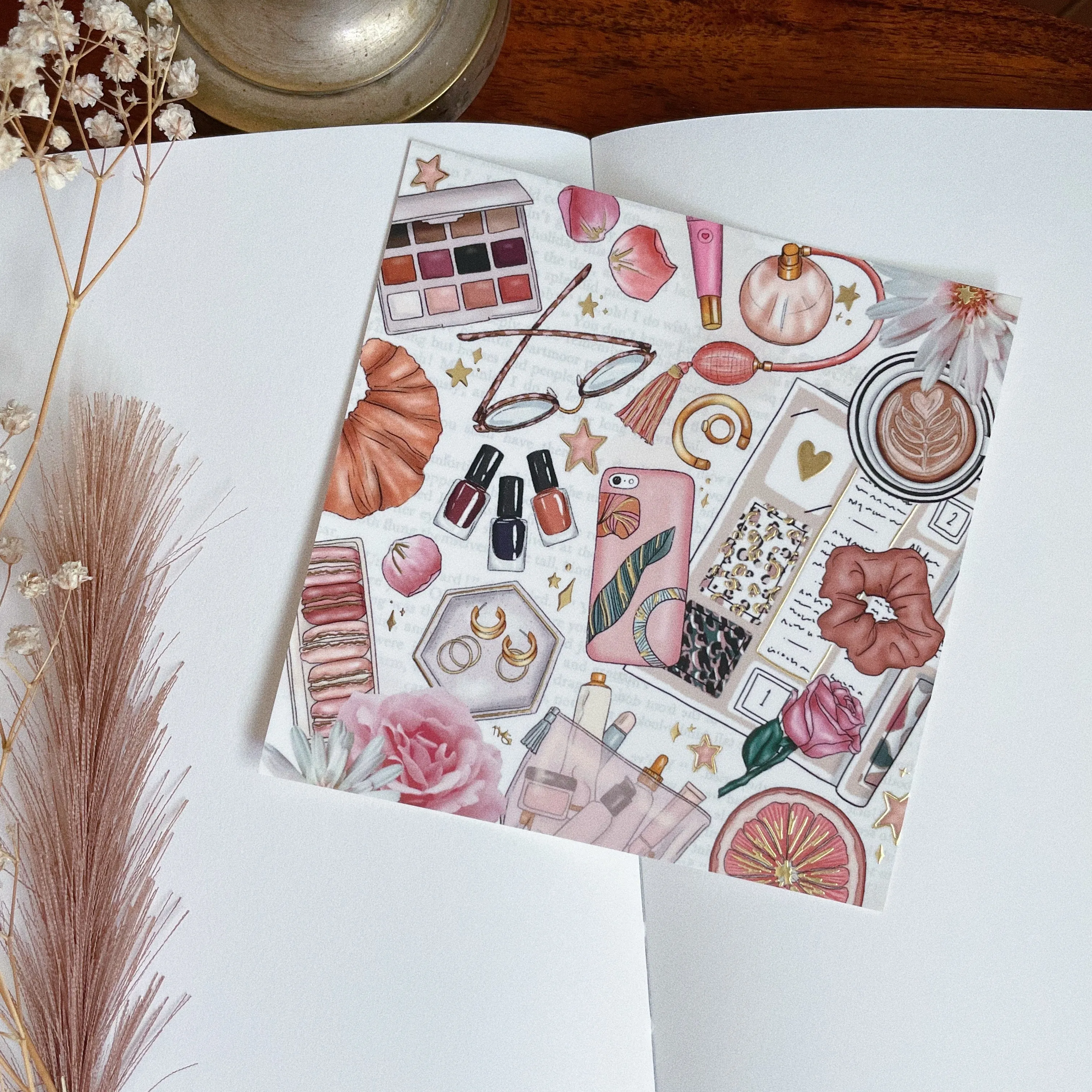 Pink Flatlay Micro Print