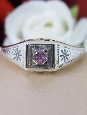 Pink Topaz Ring, Art Deco Jewelry #D155