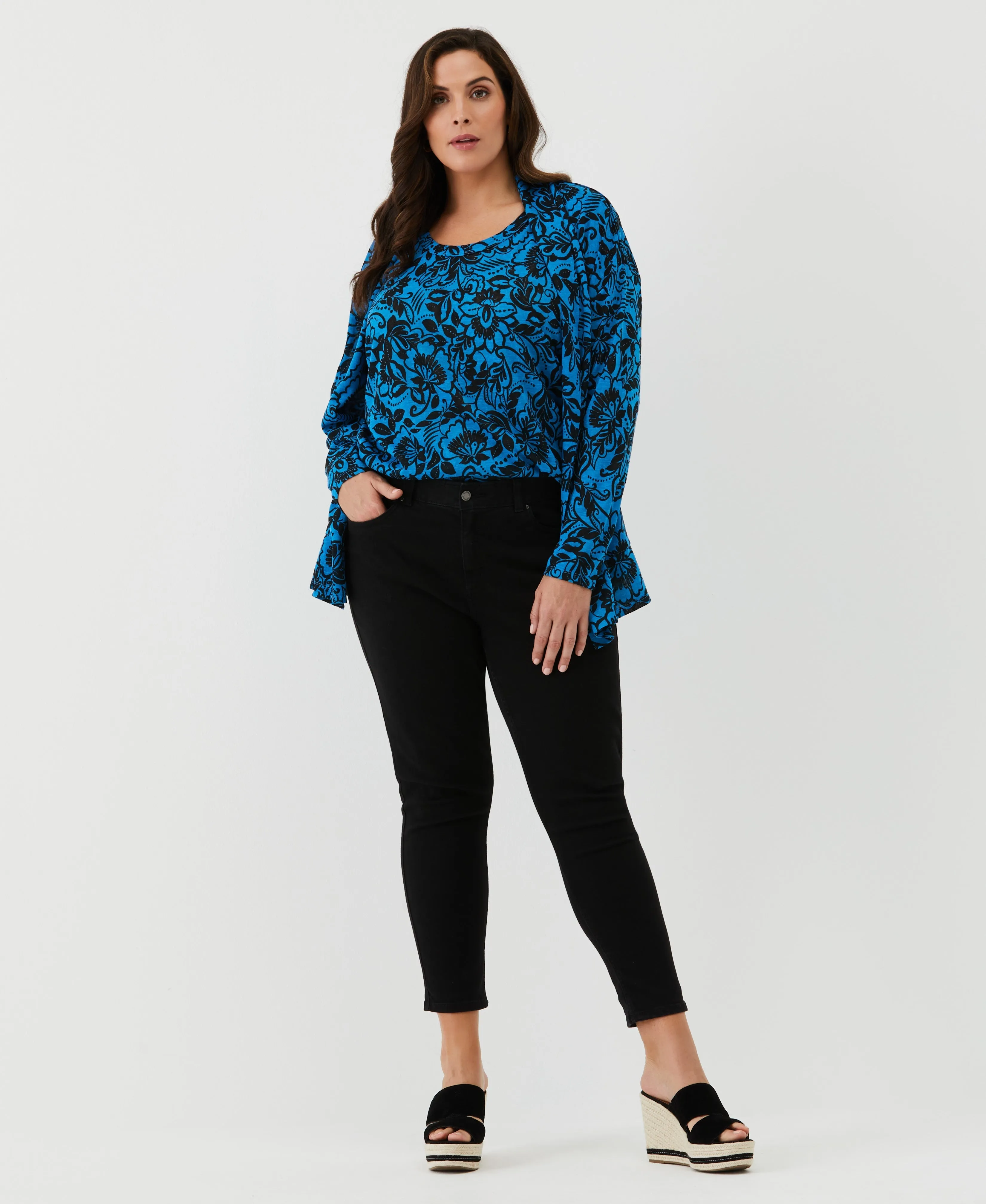 Plus Size Eco Floral Print Cardigan Set