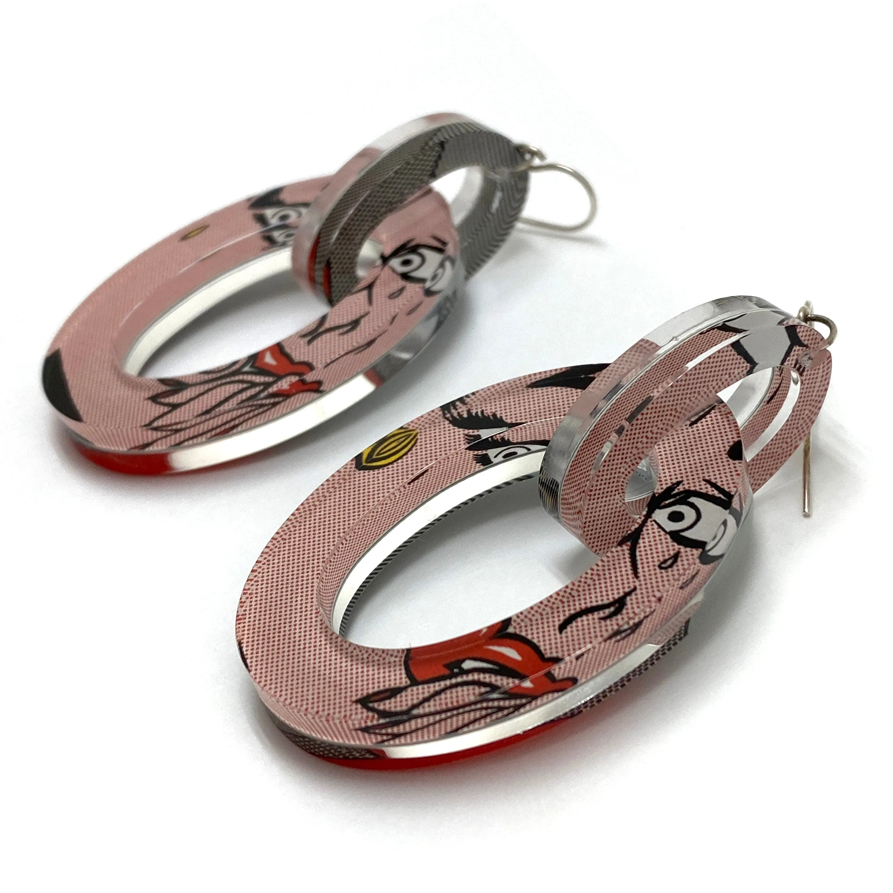 Pop Art Oval Link Hoops