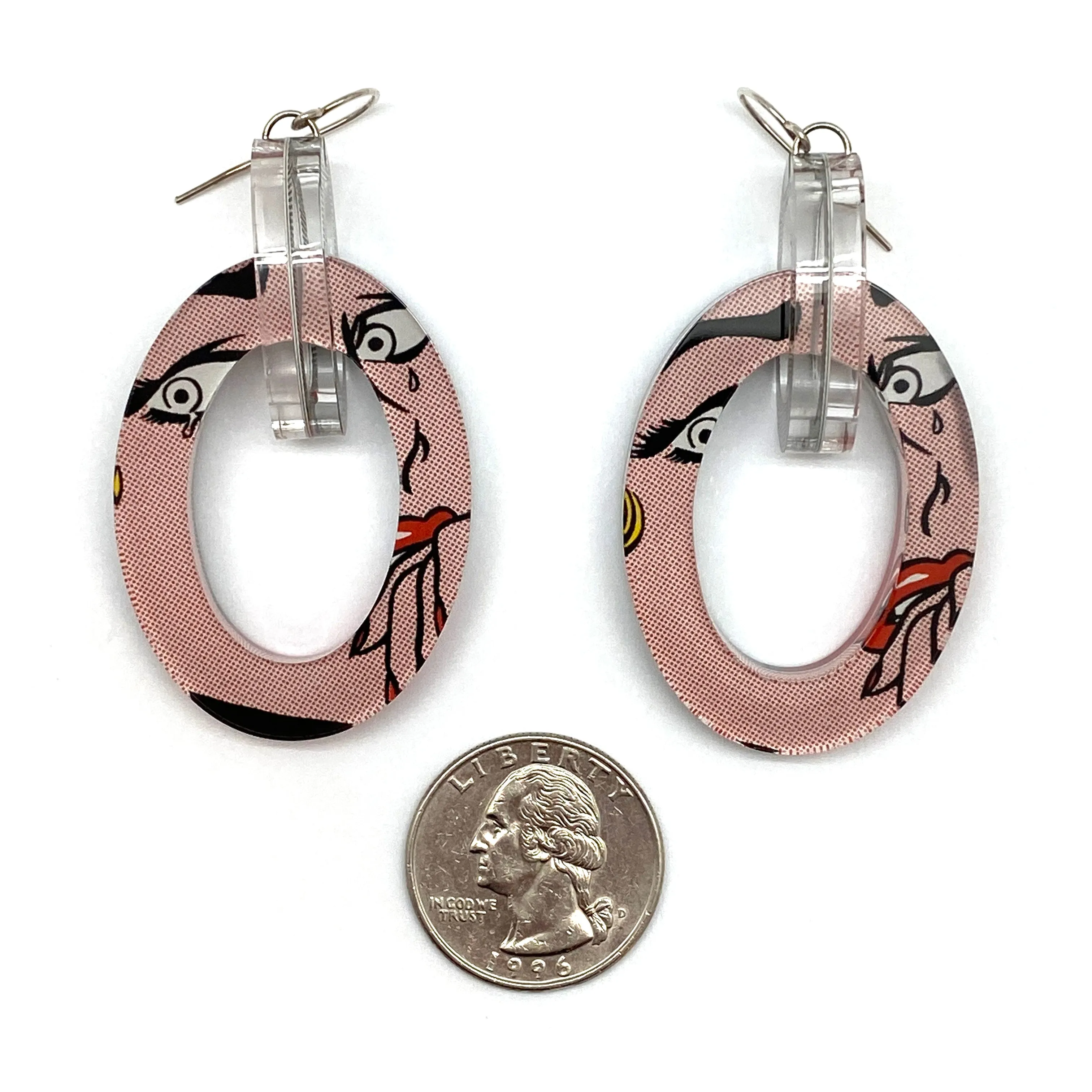 Pop Art Oval Link Hoops
