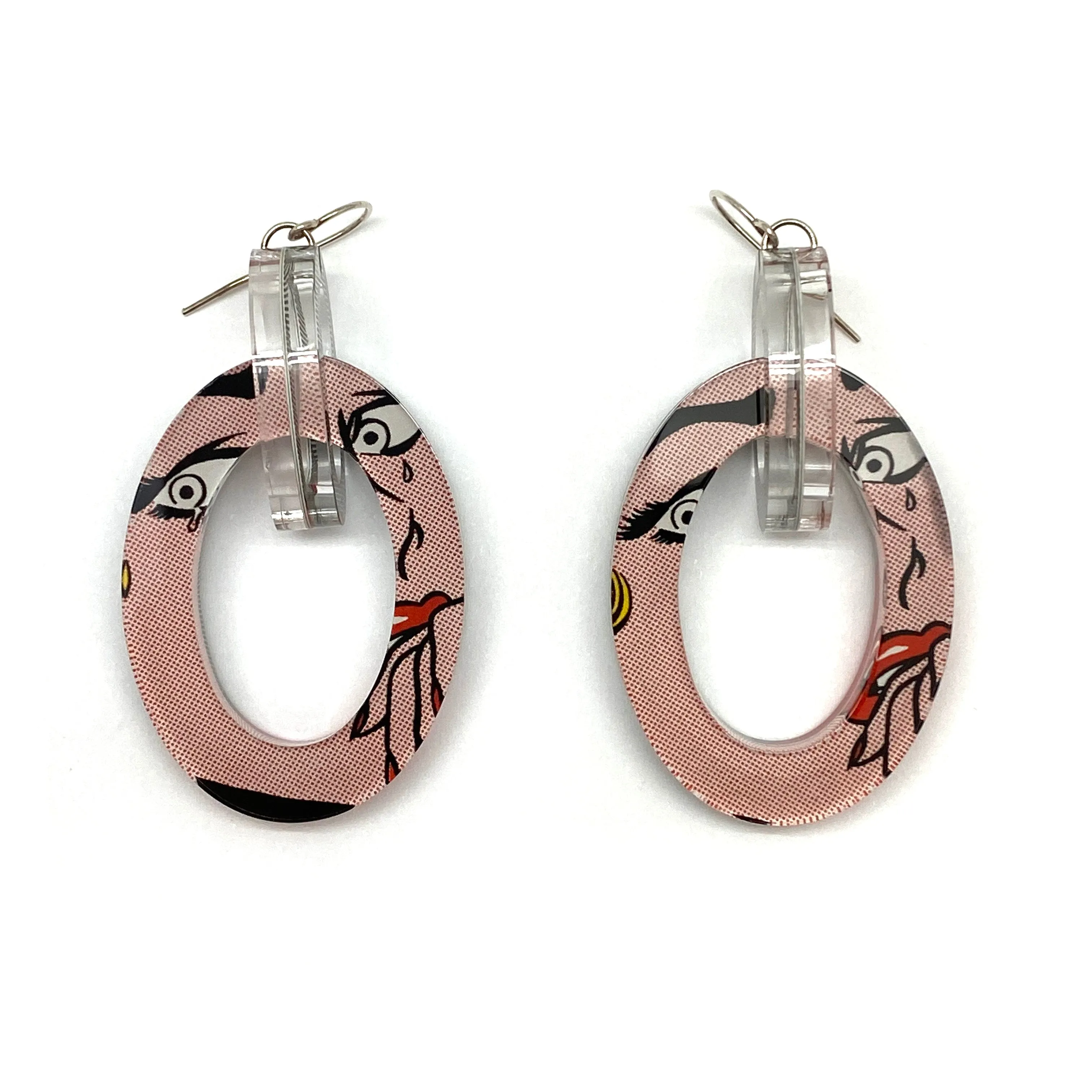 Pop Art Oval Link Hoops