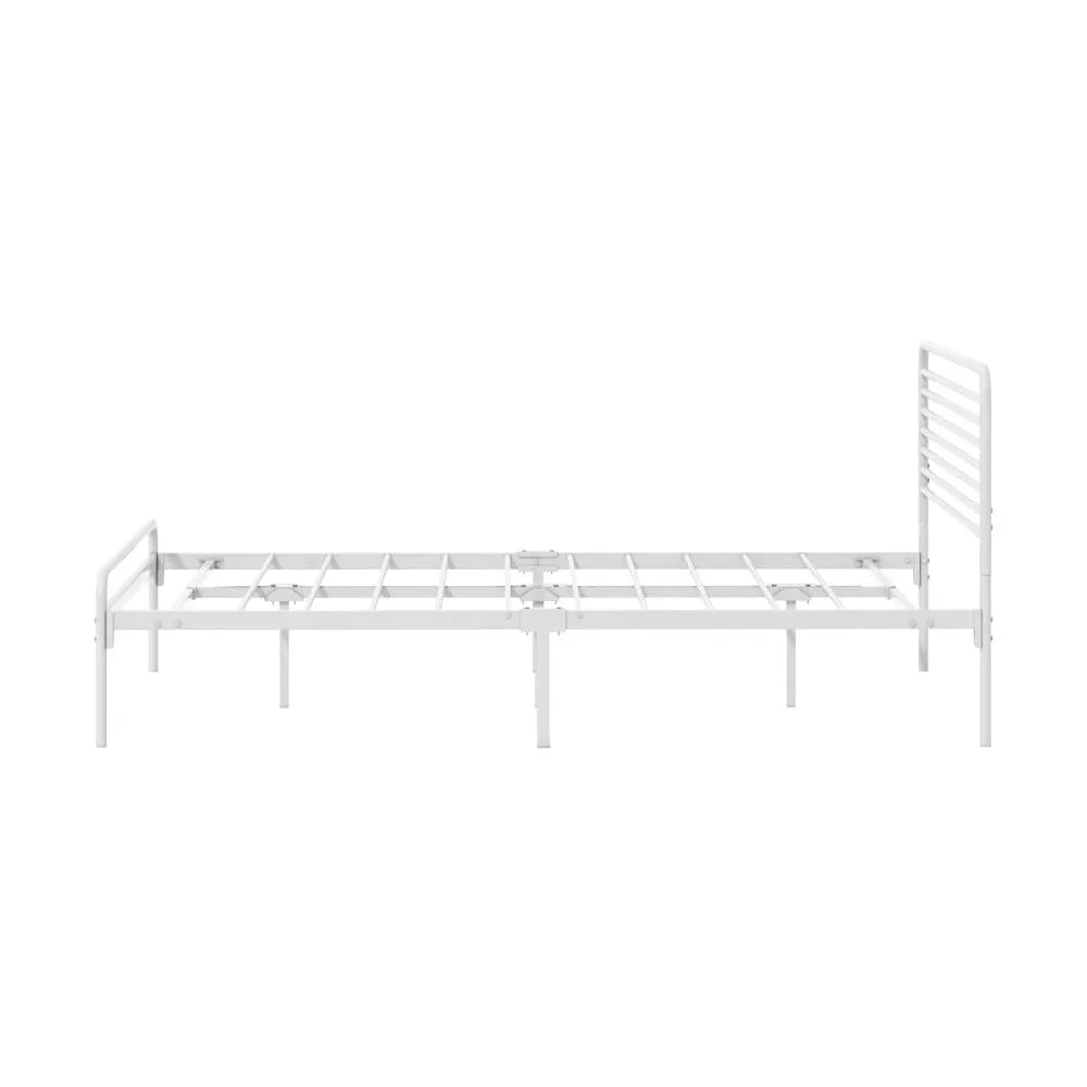 PORTO Metal Bed Frame Railing-Style - WHITE
