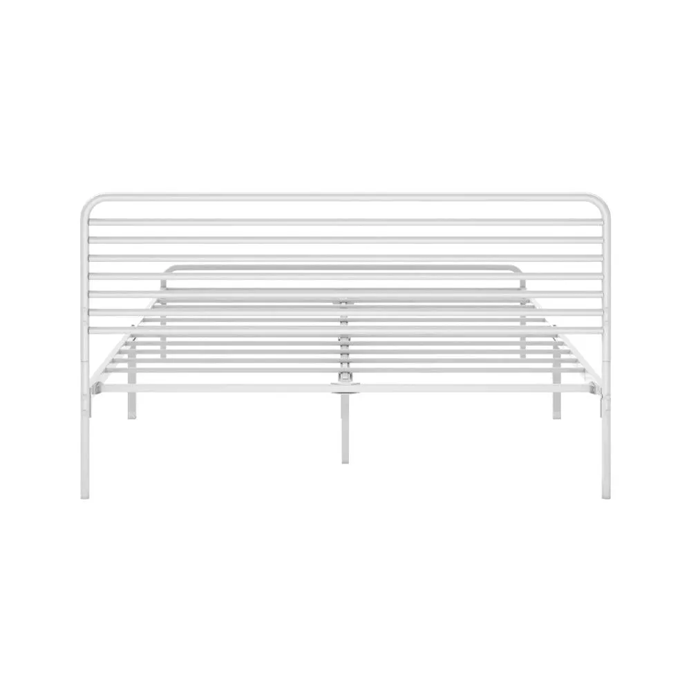 PORTO Metal Bed Frame Railing-Style - WHITE