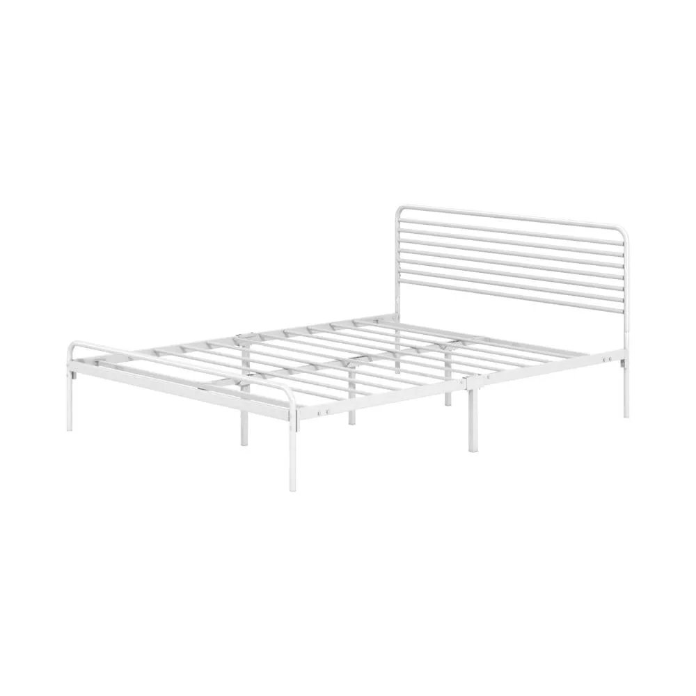 PORTO Metal Bed Frame Railing-Style - WHITE