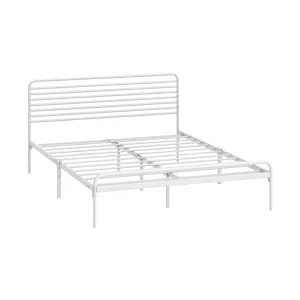 PORTO Metal Bed Frame Railing-Style - WHITE