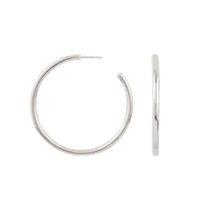 Post Modern Hoops in Silver - 2"