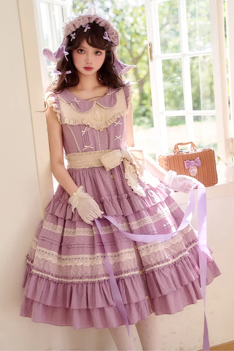 Purple Wind Bell Multi-Layered Cardigan Lace Sweet Elegant Lolita Dress