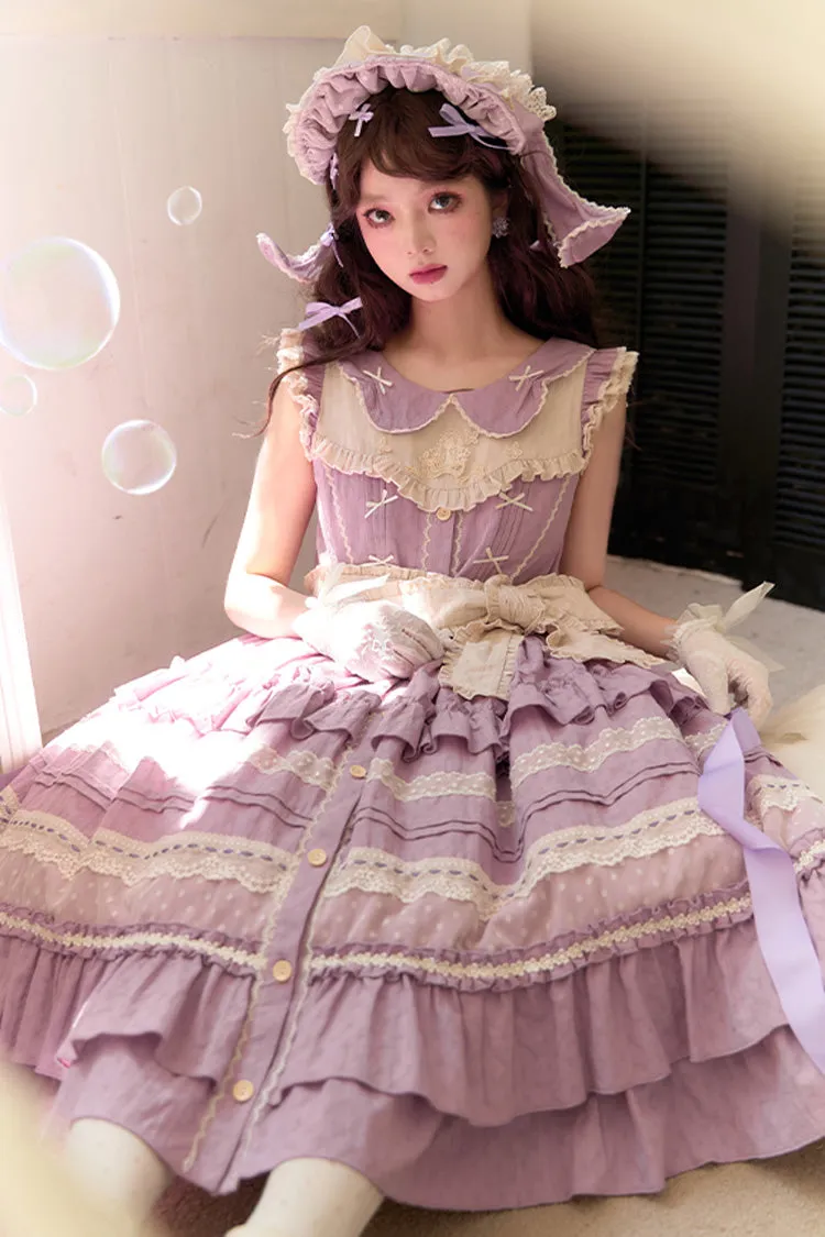 Purple Wind Bell Multi-Layered Cardigan Lace Sweet Elegant Lolita Dress