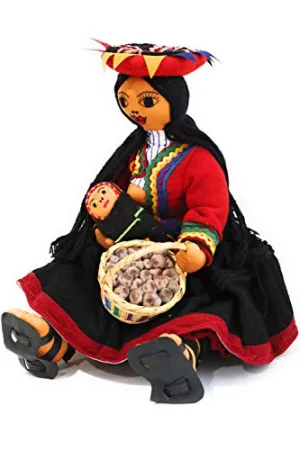 Rag Doll Cholita Countrywoman of The Andes. Decorative Doll. 14" Tall