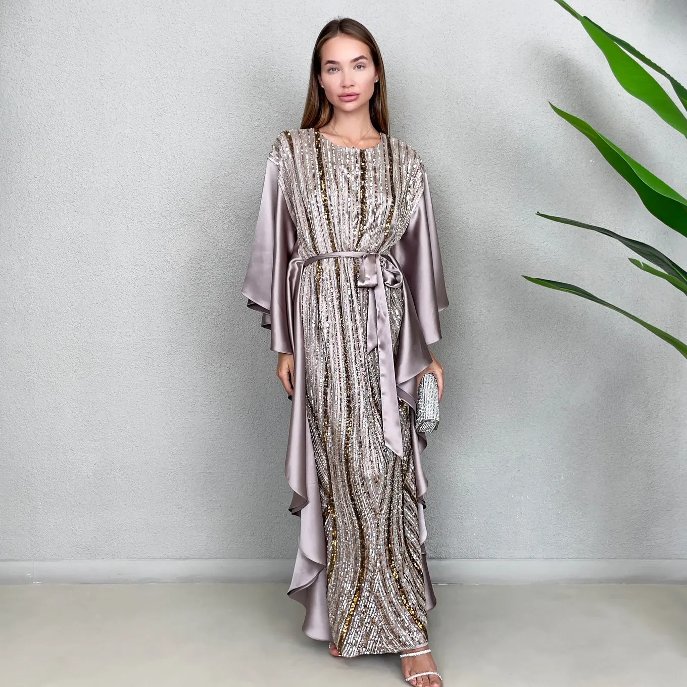 RAM23 SARA MAUVE HAUTE COUTURE EVENING KAFTAN