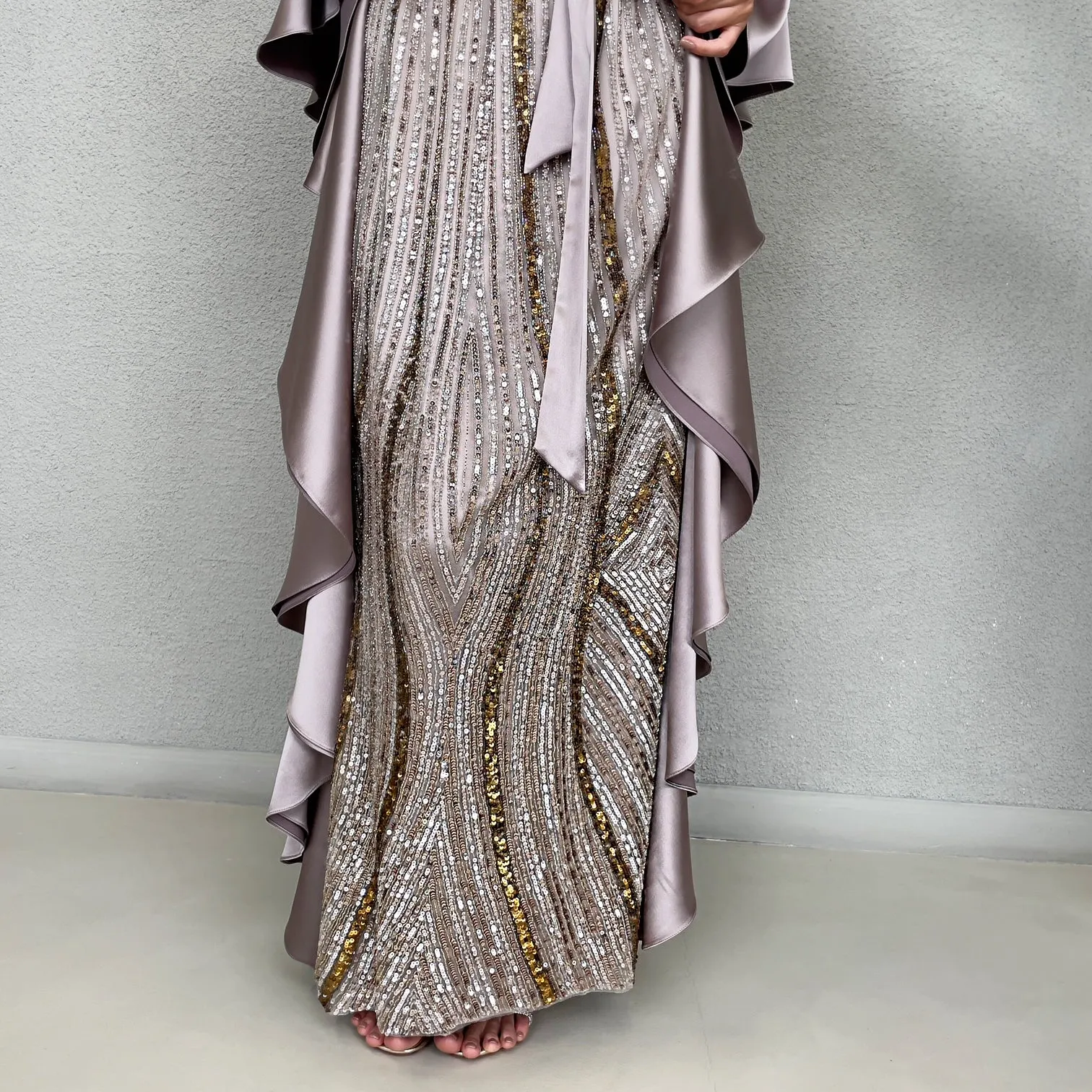 RAM23 SARA MAUVE HAUTE COUTURE EVENING KAFTAN