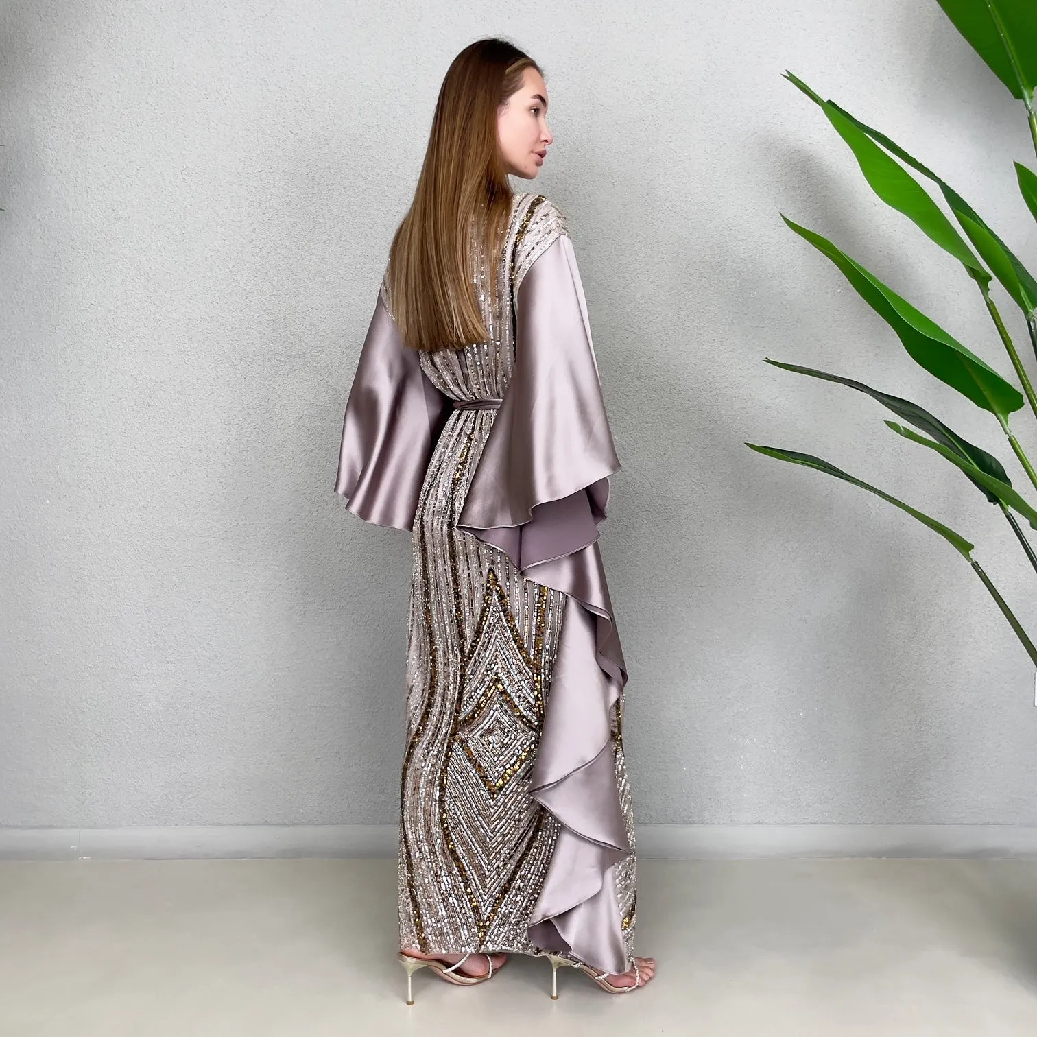 RAM23 SARA MAUVE HAUTE COUTURE EVENING KAFTAN