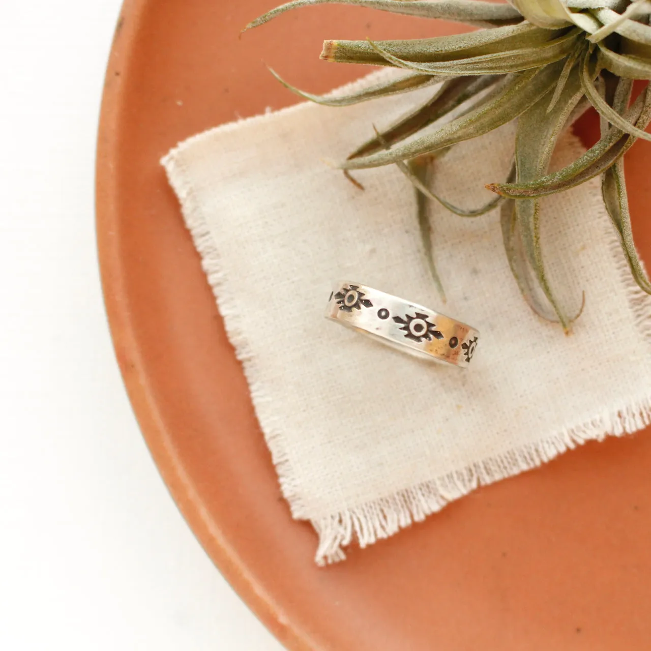 Reno Stamped Silver Ring