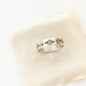Reno Stamped Silver Ring