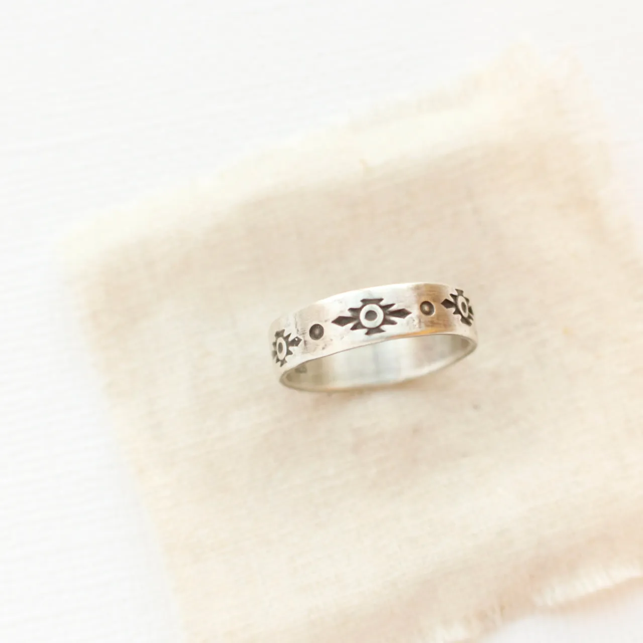 Reno Stamped Silver Ring