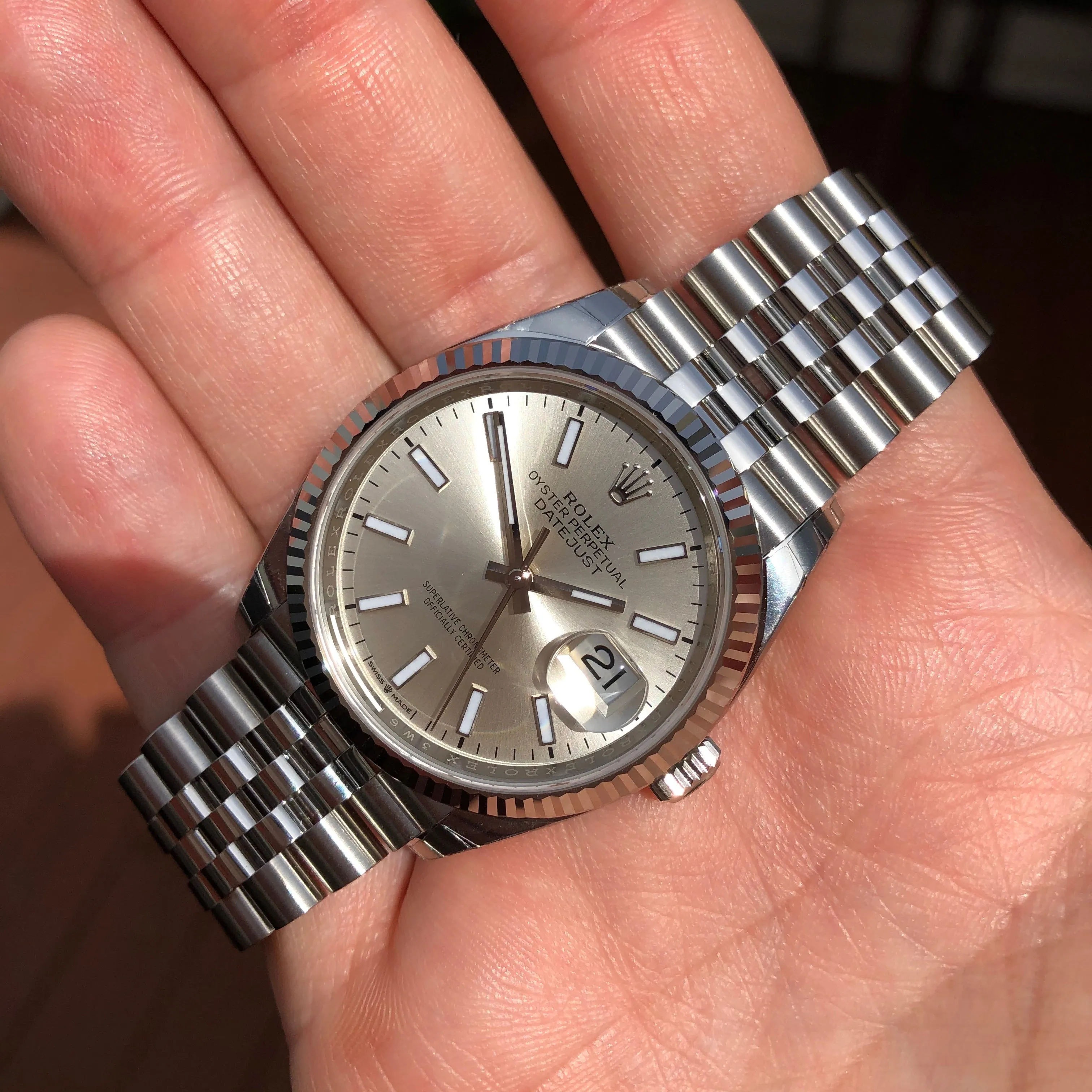Rolex Datejust 126234 Silver Stick 36mm Jubilee Wristwatch Box & Papers New Unworn 2020
